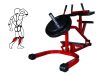 Calf raise sitting, disc loaded